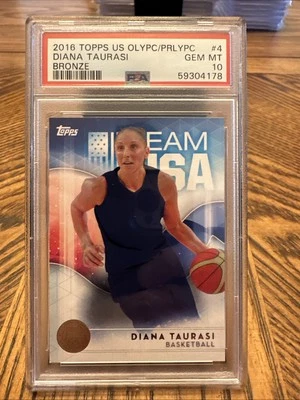 SWEET 2016 TOPPS OLYMPIC DIANA TAURASI BRONZE PARALLEL CARD #4 UCONN WNBA PSA 10 - Image 1 of 2