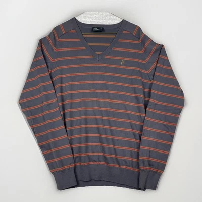 Peak Performance Men's XL V-Neck Sweater Jumper Thin Knit Grey / Red Outdoors — 第 1/4 张图片