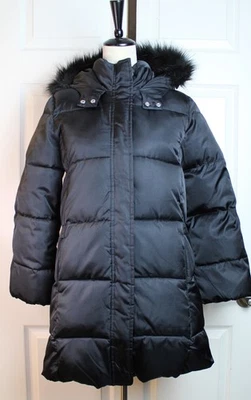 Gap Kids ColdControl UltraMax Warmest Black Long Puffer Primaloft Faux Fur 14-15 - Image 1 of 4