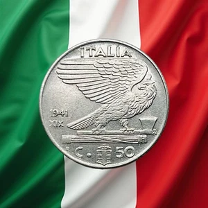 1941 Italy 50 Centesimi - Combined Ship - Picture 1 of 2