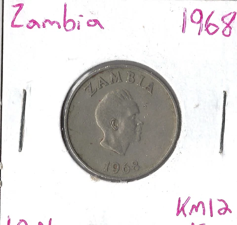 Coin Zambia 10 Ngwee 1968 KM12, Combined shipping Cover