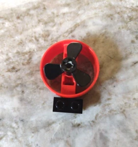Lego Technic Cylinder Red  Mount 3 Blade Propeller Black Turbine  G6 - Picture 1 of 5