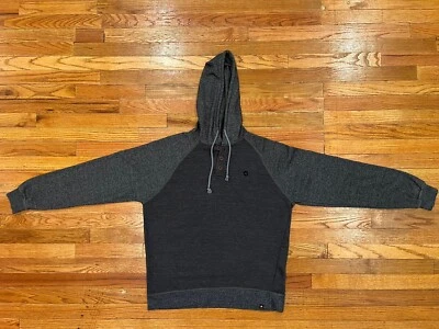 Airwalk Logo Henley Hoodie Long Sleeve Shirt Lightweight ~ Men M ~ Gray/Black - Image 1 of 4