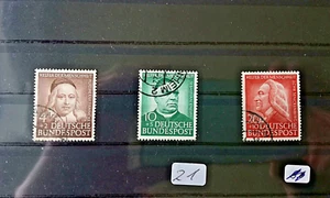 3 Stück Briefmarken BRD Mi.Nr. 173, 174 u. 175 Gestempelt Pos. 21 - Bild 1 von 1