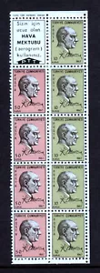 TURCHIA — SCOTT 1756b — 1967 ATATURK LIBRETTO PANNELLO — MLH — SCV $35 - Foto 1 di 2