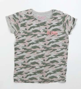 Primark Girls Green Camouflage Cotton blend T-Shirt Size 9-10 Years Pu - Picture 1 of 12