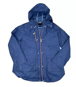 BERNARDO Womens Lightweight Packable Rain Jacket Size Large Windbreaker Blue - Picture 1 of 9