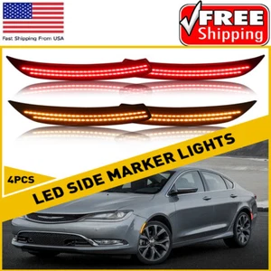 For 2015 2016 2017 Chrysler 200 LENS Smoked STYLE OPTIC LED SIDE MARKER LIGHTS - Picture 1 of 16