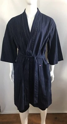 Tommy Hilfiger Ropa de Dormir 100% Algodón Hombre Bata a Rayas, Talla Única Foto 1 de 4