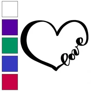 Love Heart Love, Vinyl Decal Sticker, Multiple Colors & Sizes #6306 - Picture 1 of 21