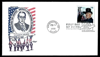 USA, SCOTT # 3183-K, ARTMASTER FDC COVER - PRESIDENT WOODROW WILSON 1998 - Image 1 of 2