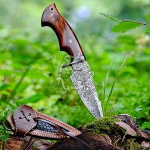 Handgefertigtes Taschenmesser-Jagdmesser aus Damaststahl - Gravur möglich - Bild 1 von 18