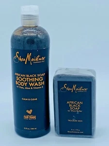 Shae Moisture African Black Soap Soothing Body Wash & Dry Skin Bar Soap - Picture 1 of 12