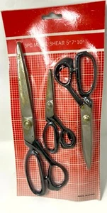 NEW-OLD STOCK ! 3PC SCISSORS MULTI-PURPOSE HEAVY DUTY 5" 7" 10" SET - ALL STEEL  - Picture 1 of 2