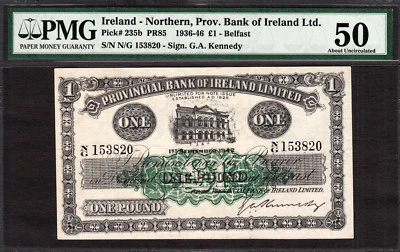 Northern Ireland One Pound 1942 Pick-235b About UNC PMG 50 - Image 1 of 2