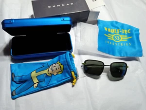 Gunnar Fallout Vault-Tec 33 Sunglasses w metal case Gunmetal/Olive Glasses - Picture 1 of 8
