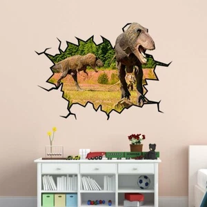 Calcomanía de pared de vinilo 3D T-Rex pelar grietas y pegar VWAQ - WC18 - Imagen 1 de 3
