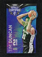 2014 Totally Certified Platinum Blue Die-Cut 73/74 Tim Duncan (Ball Over Head)