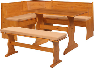 Breakfast Kitchen Nook Solid Wood Seat Dining Corner Bench Chelsea Cushion Set