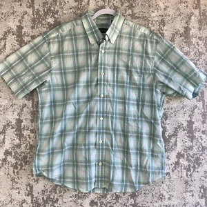 Orvis Shirt Adult Large Short Sleeve Green Outdoor Button Up Casual Camp Mens - Picture 1 of 8