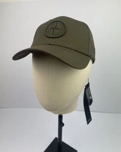 Stone Island Cotton Canvas Logo Cap 100% AUTHENTIC Military Green - Picture 1 of 5