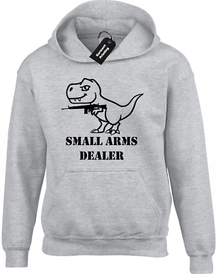 SMALL ARMS DEALER HOODY HOODIE FUNNY PARODY GUN T REX BIG TALL SIZE 3XL 4XL 5XL - Image 1 of 4