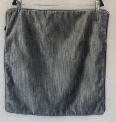 PIER 1 Metalic Blue TEXTURED VELVET Corduroy Look PILLOW COVER 20 X 20 ZIP - Image 1 of 4