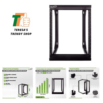 12U Server Rack with Swing Gate - 12U Wall Mount Rack for 19 Inch IT Equipmen... - Image 1 of 4