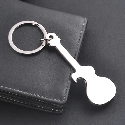 2019 Metal Guitar Bottle Opener Keychain Keyring Key Ring Pendant Gift — 第 1/4 张图片