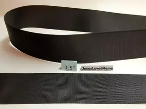 Grosgrain Ribbon 1.5 Inch Solid Black Color Double Sided Hair Bow Craft Supplies - Picture 1 of 1