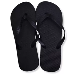 Shocked Mens XL 11 Flip Flops Black Sandals Shower Shoes Beachwear Pool NWT - Picture 1 of 2