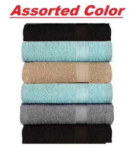Set of 6 Extra Large Cotton Bath Towels For Bathroom (Assorted Color) - Picture 1 of 4