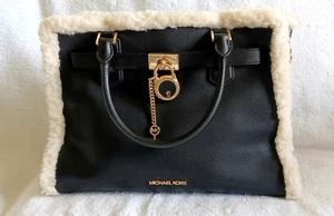 NEU MICHAEL KORS Hamilton Fur Lock Key Leder Medium MD Umhängetasche - Bild 1 von 9