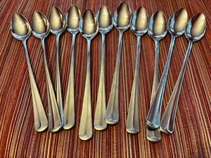 11 Towle Supreme Stainless Steel Flatware Ashley Iced Tea Spoons 7-3/8” - Picture 1 of 6