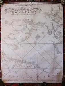 Mapa de las Hébridas de Blachford de la Costa W de Escocia de 1828 Skye escocés RARO antiguo - Imagen 1 de 23