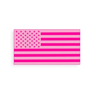 Pink USA Flag Sticker Female BREAST CANCER Flight Like Girl Cup Car Window Decal - Picture 1 of 1