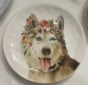 Pier 1 Teller noble Welpen Blumenhunde Dolomiten 4er Set Dekor - Bild 1 von 4
