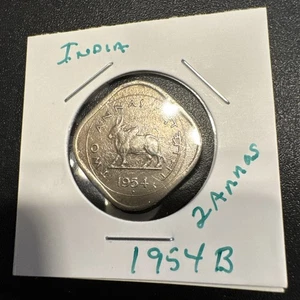 1954 B 2 Annas India Coin. High grade with sharp detail. - Picture 1 of 3