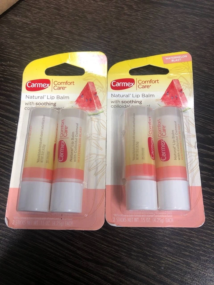 2x Carmex Comfort Care Bálsamo Labial Coloidal Avena Sandía Explosión 2 unidades cada uno Foto 1 de 1