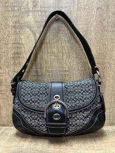 Coach Schultertasche F10925 Vintage schwarz Soho Y2K Signature C Canvas & Leder - Bild 1 von 21