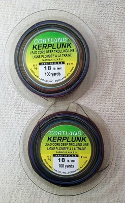 Línea de arrastre profundo Cortland Kerplunk 18 lb núcleo de plomo 100 yardas X 2 carretes (200 yardas) Foto 1 de 4