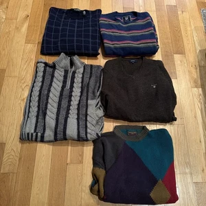 Vintage Strick Pullover 5 Stück Wiederverkauf Paket Große, XL & 2XL - Bild 1 von 15