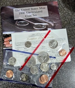 BU 1996 U.S. Mint Set 11 Coin P&D - With 1996 W West Point Dime / 25C Combine SH - Picture 1 of 1