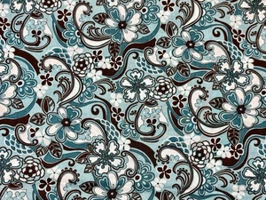 VINTAGE Blue Floral COTTON Fabric by MBT - 2 YDS x 44” - Picture 1 of 2