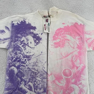 Vtg 90s Heat Color Changing Ocean Reef Fish All Over Print T-Shirt L/XL Beach - Picture 1 of 13