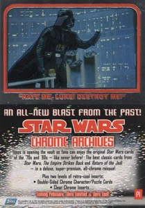 Star Wars CHROME ARCHIVES (Topps 1999) #P1 DARTH VADER Promo Card - Picture 1 of 1