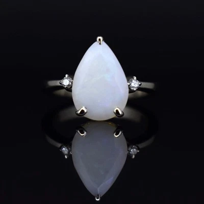 Anello in argento sterling 925 NON TRATTATO 4+ ct Welo opale di fuoco... - Immagine 1 di 4