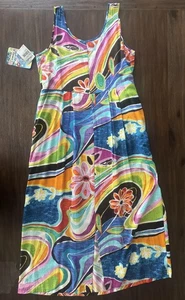 Jams World Dress Womens Small Multicolor Deja Vu Sleeveless Hawaiian Vintage NEW - Bild 1 von 12