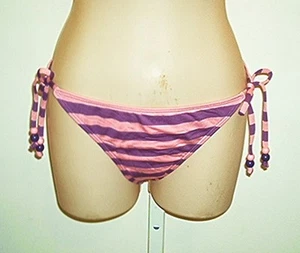 Ella Moss New Waldo Stripe Tie Side Bikini Bottoms  M - Picture 1 of 2