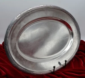 Christofle silverplate Oval tray with unknown monogram Hotel/Railroad - Picture 1 of 8